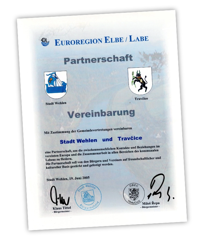 Vereinbarungsurkunde mit der Stadt Travčice